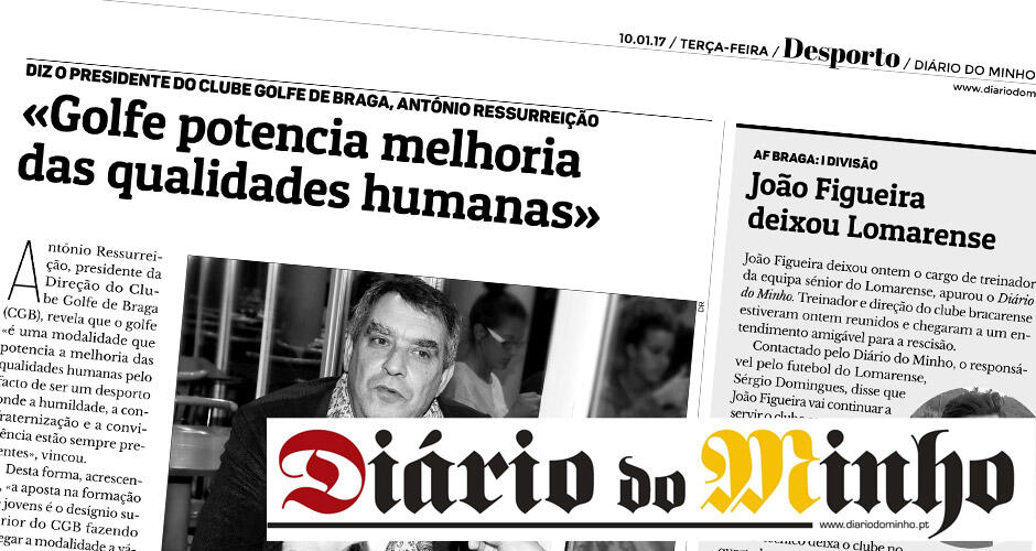 Imagem da Reportagem no jornal Di�rio do Minho sobre o Clube Golfe Braga
